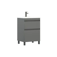 Тумба с раковиной Corozo Алабама 60 Z2 напольная, графит, soft-touch