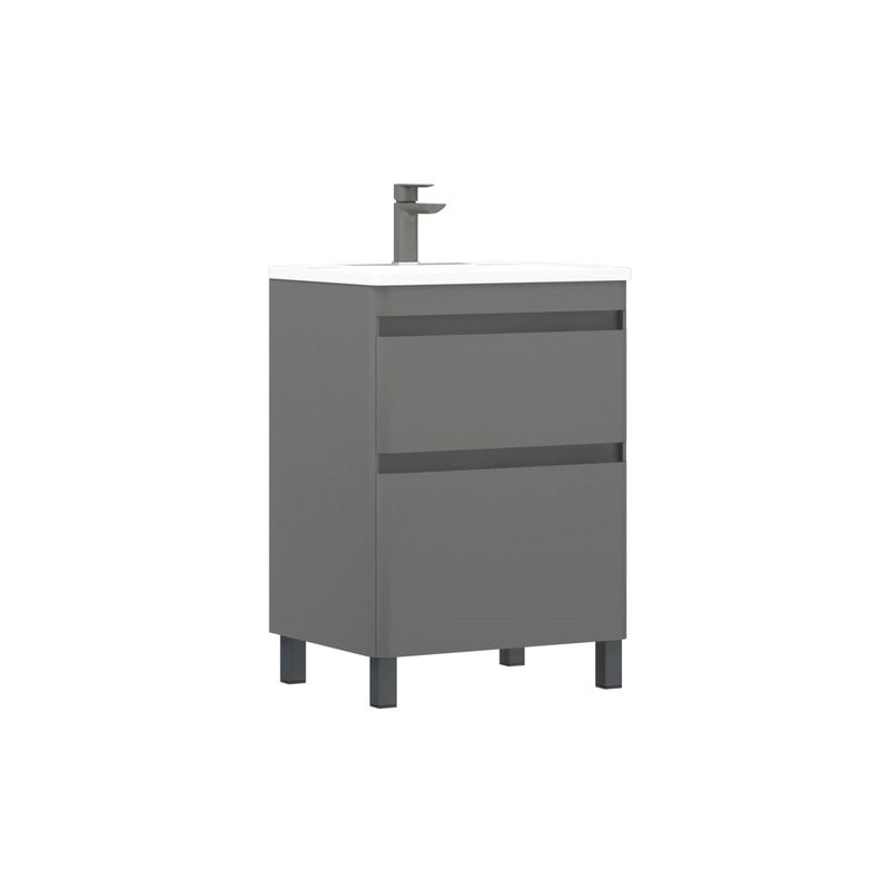 Тумба с раковиной Corozo Алабама 60 Z2 напольная, графит, soft-touch