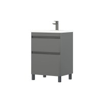 Тумба с раковиной Corozo Алабама 60 Z2 напольная, графит, soft-touch
