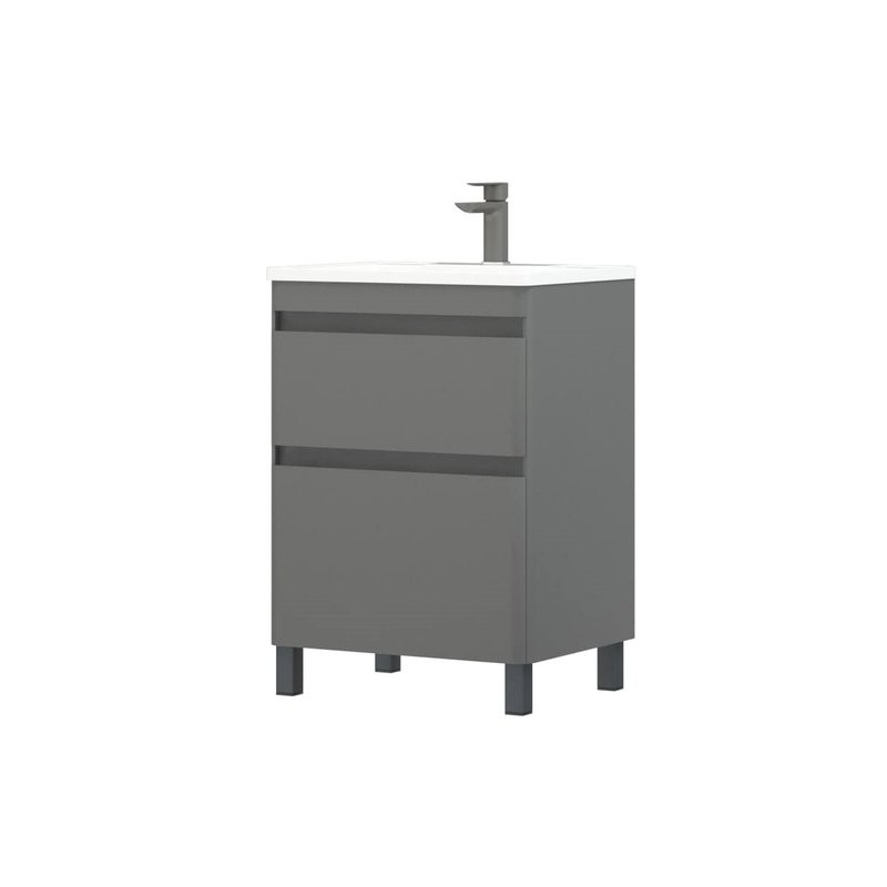 Тумба с раковиной Corozo Алабама 60 Z2 напольная, графит, soft-touch