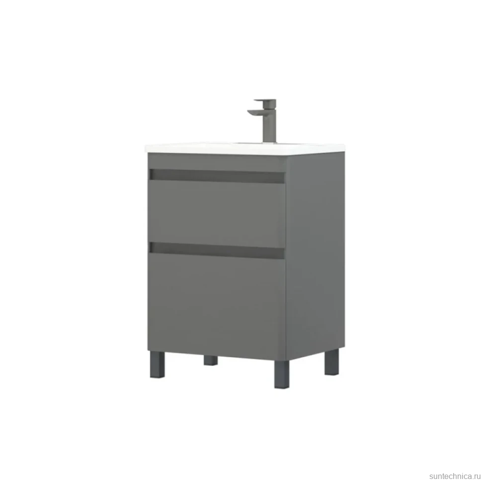 Тумба с раковиной Corozo Алабама 60 Z2 напольная, графит, soft-touch