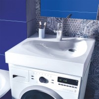 Раковина над стиральной машиной Belux Vortex VR 61x51 глянцевая белая, прямоугольная, с комплектом кронштейнов