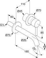 Смеситель для раковины Kludi Bozz 382440576S С ВНУТРЕННЕЙ ЧАСТЬЮ хром