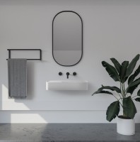 Раковина подвесная Abber Stein AS2627-1.2 120 матовая белая, прямоугольная, искусственный камень, со столешницей справа