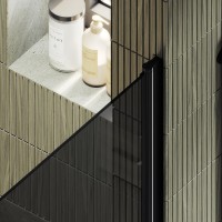 Душевая дверь в нишу Maybahglass MGD-812-6 90 см, профиль черный, стекло графит