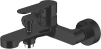 Душевой комплект Смеситель Aquanet Passion AF300-20B черный + Стойка AF300-70-R-B чёрная матовая