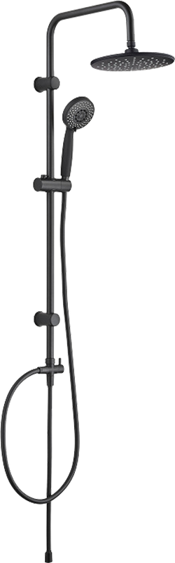 Душевой комплект Смеситель Aquanet Passion AF300-20B черный + Стойка AF300-70-R-B чёрная матовая