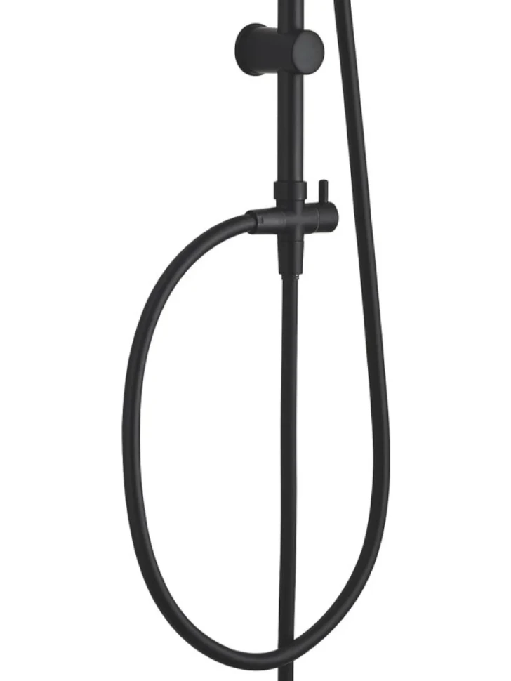 Душевой комплект Смеситель Aquanet Passion AF300-20B черный + Стойка AF300-70-R-B чёрная матовая