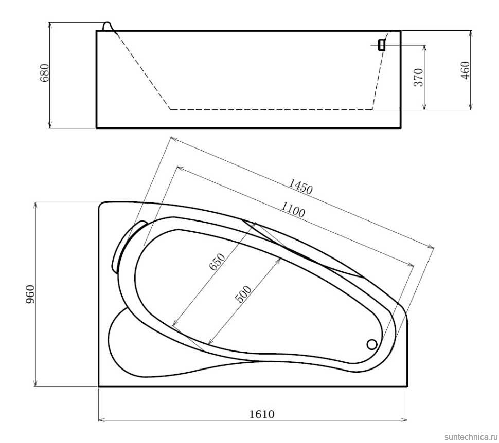 Акриловая ванна Gemy G9046 K R