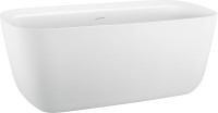 Акриловая ванна Aquanet Fine 260051 170x80 см, отдельностоящая, белая матовая, овальная, на ножках, со сливом-переливом