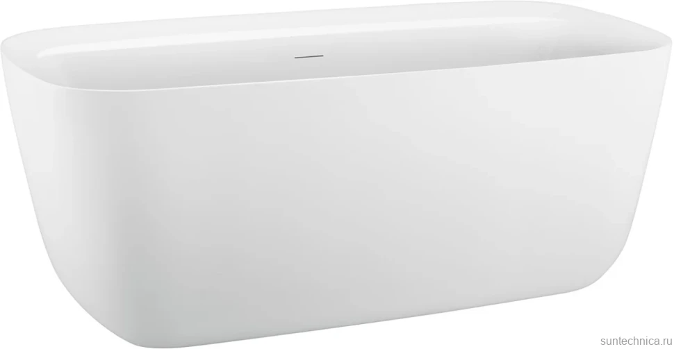 Акриловая ванна Aquanet Fine 260051 170x80 см, отдельностоящая, белая матовая, овальная, на ножках, со сливом-переливом