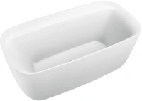 Акриловая ванна Aquanet Fine 260051 170x80 см, отдельностоящая, белая матовая, овальная, на ножках, со сливом-переливом