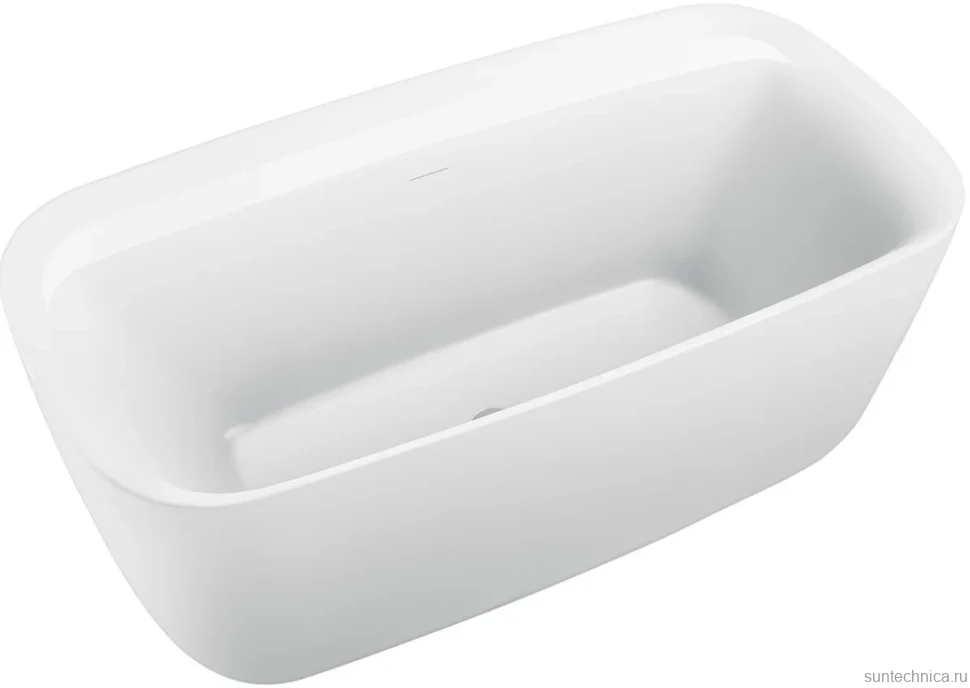 Акриловая ванна Aquanet Fine 260051 170x80 см, отдельностоящая, белая матовая, овальная, на ножках, со сливом-переливом