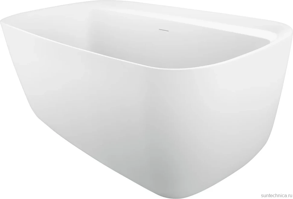 Акриловая ванна Aquanet Fine 260051 170x80 см, отдельностоящая, белая матовая, овальная, на ножках, со сливом-переливом