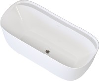 Акриловая ванна Aquanet Fine 260051 170x80 см, отдельностоящая, белая матовая, овальная, на ножках, со сливом-переливом