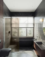 Душевая перегородка Maybahglass MGD-679-5у 109 см, профиль хром матовый, стекло бронза матовое