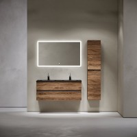 Мебель для ванной комнаты Sancos Urban 120 дуб чарльстон, двойная черная раковина CN7004MB