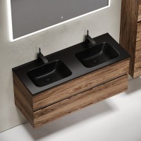 Мебель для ванной комнаты Sancos Urban 120 дуб чарльстон, двойная черная раковина CN7004MB