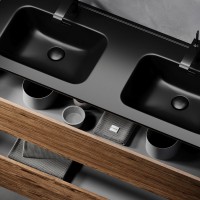 Мебель для ванной комнаты Sancos Urban 120 дуб чарльстон, двойная черная раковина CN7004MB
