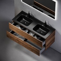Мебель для ванной комнаты Sancos Urban 120 дуб чарльстон, двойная черная раковина CN7004MB