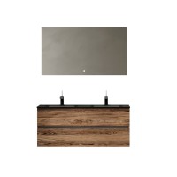 Мебель для ванной комнаты Sancos Urban 120 дуб чарльстон, двойная черная раковина CN7004MB
