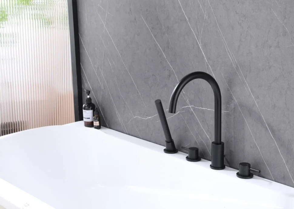 Смеситель на борт ванны Abber Wasser Kreis AF8113B матовый черный