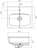 Тумба с раковиной AQUATON Скай PRO 50 Тумба с раковиной AQUATON Скай PRO 50
