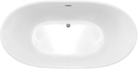 Акриловая ванна Vincea VBT-405-1700MW 170x80 см, отдельностоящая, белая матовая, овальная, с каркасом, со сливом-переливом