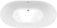 Акриловая ванна Vincea VBT-405-1700MW 170x80 см, отдельностоящая, белая матовая, овальная, с каркасом, со сливом-переливом