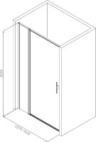 Душевая дверь в нишу Allen Brau Priority 3.31039.BBA 160 см, профиль черный браш, стекло прозрачное Optiwhite