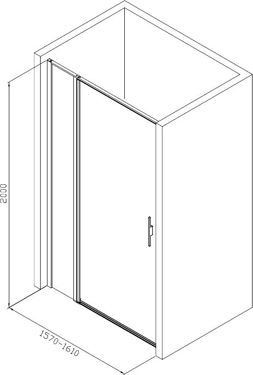 Душевая дверь в нишу Allen Brau Priority 3.31039.BBA 160 см, профиль черный браш, стекло прозрачное Optiwhite