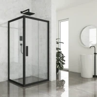 Душевой уголок Kubele DE019 S-CLN-BLMT 115х115 см, профиль матовый черный