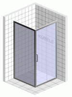 Душевой уголок Kubele DE019 S-CLN-BLMT 115х115 см, профиль матовый черный