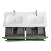 Тумба с раковиной Cezares Duet 120 фисташковый софт, раковина Cezares CZR-8073-120-2