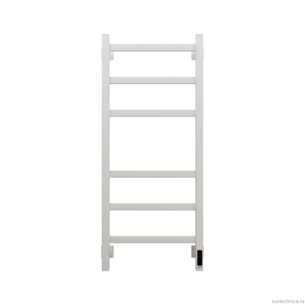 Полотенцесушитель электрический Grota Nosto 430х1000 RAL9016 EL 100x45 см, подключение справа, слева, скрытое подключение справа, матовый белый, лесенка, из стали