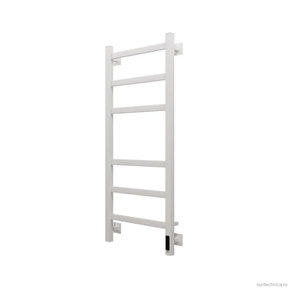 Полотенцесушитель электрический Grota Nosto 430х1000 RAL9016 EL 100x45 см, подключение справа, слева, скрытое подключение справа, матовый белый, лесенка, из стали