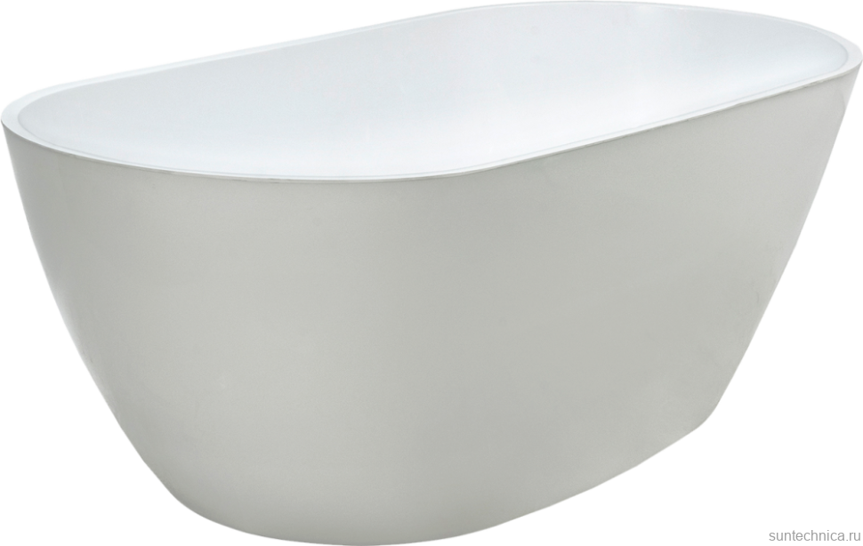 Ванна из искусственного камня Marmo Bagno Палермо 170x80 см, отдельностоящая, белая, овальная