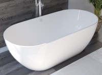 Ванна из искусственного камня Marmo Bagno Палермо 170x80 см, отдельностоящая, белая, овальная