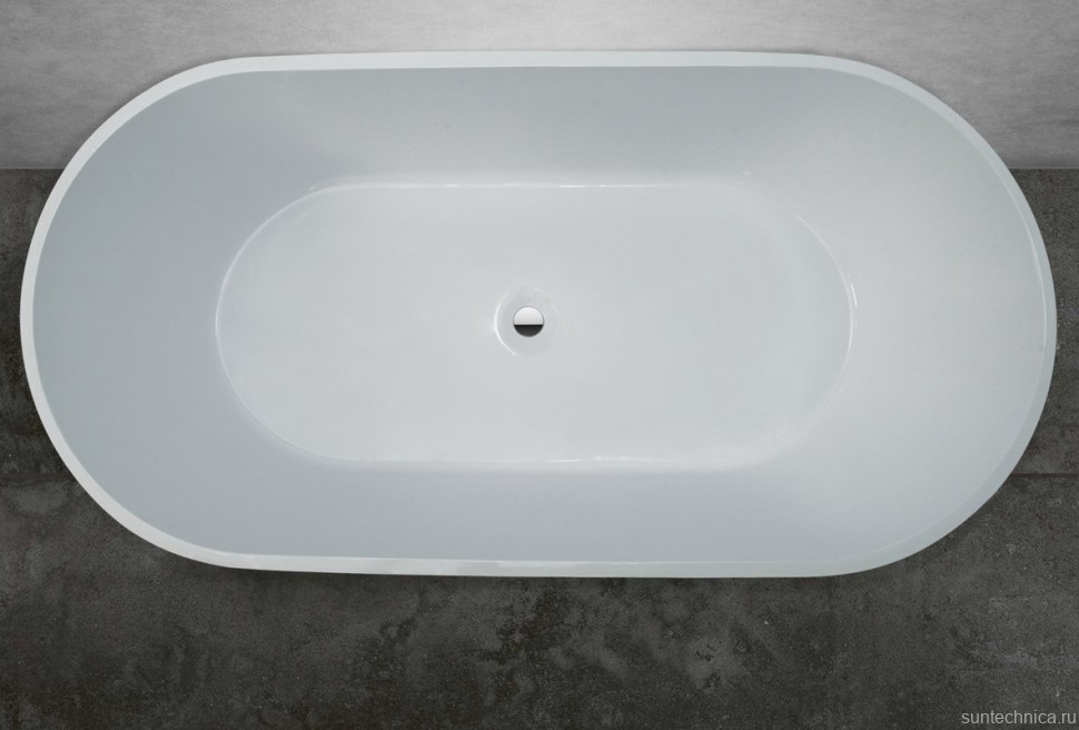 Ванна из искусственного камня Marmo Bagno Палермо 170x80 см, отдельностоящая, белая, овальная