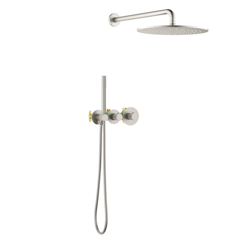 Душевой комплект Timo Saona SX-2359/13SM С ВНУТРЕННЕЙ ЧАСТЬЮ, с термостатом, никель