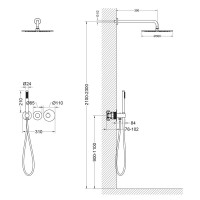 Душевой комплект Timo Saona SX-2359/13SM С ВНУТРЕННЕЙ ЧАСТЬЮ, с термостатом, никель