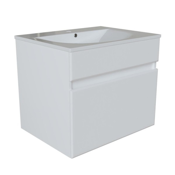 Тумба для ванной "БРИКС-60" подвесная под раковину "Breeze 60" мебельный (Sanita Luxe) (ПВХ)