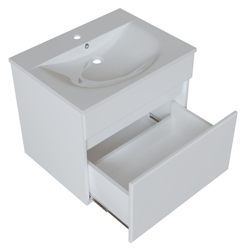 Тумба для ванной "БРИКС-60" подвесная под раковину "Breeze 60" мебельный (Sanita Luxe) (ПВХ)