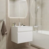 Тумба для ванной "БРИКС-60" подвесная под раковину "Breeze 60" мебельный (Sanita Luxe) (ПВХ) Тумба для ванной "БРИКС-60" подвесная под раковину "Breeze 60" мебельный (Sanita Luxe) (ПВХ)