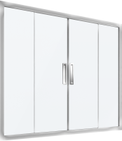 Шторка на ванну Kubele DE019 P4-MAT-CH 145х150 см, профиль хром