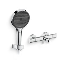 Душевой комплект Термостат Hansgrohe Ecostat Comfort 13114000 для ванны с душем, хром + Гарнитур Rainfinity 26852000