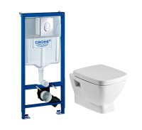 Комплект Унитаз подвесной Santek Нео 1WH302423 с микролифтом + Инсталляция Grohe Rapid SL 38721001 3 в 1 с кнопкой смыва