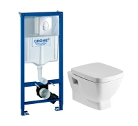 Комплект Унитаз подвесной Santek Нео 1WH302423 с микролифтом + Инсталляция Grohe Rapid SL 38721001 3 в 1 с кнопкой смыва