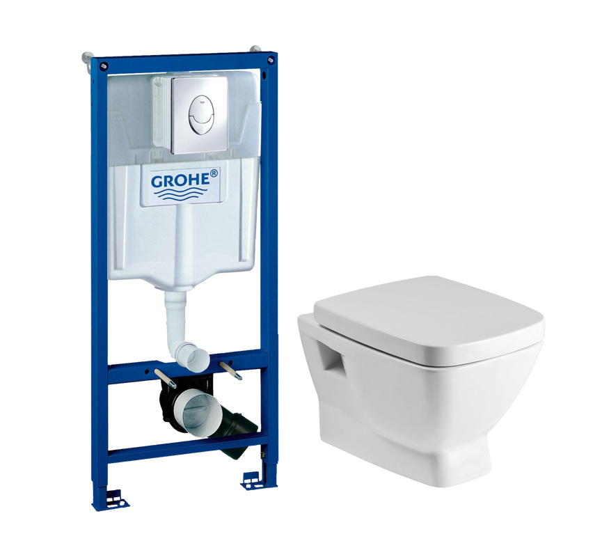 Комплект Унитаз подвесной Santek Нео 1WH302423 с микролифтом + Инсталляция Grohe Rapid SL 38721001 3 в 1 с кнопкой смыва