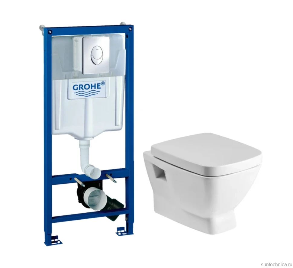Комплект Унитаз подвесной Santek Нео 1WH302423 с микролифтом + Инсталляция Grohe Rapid SL 38721001 3 в 1 с кнопкой смыва